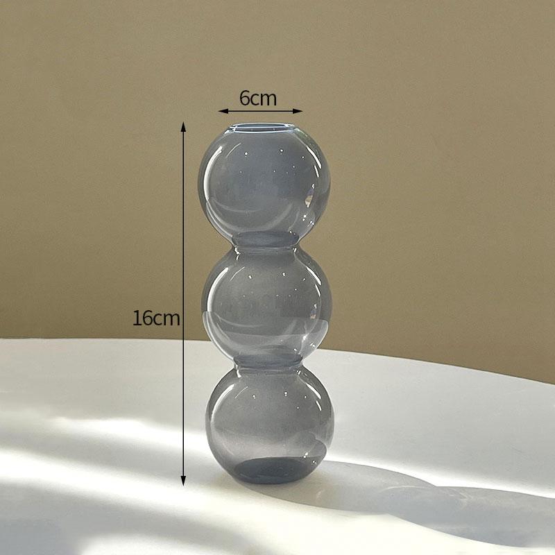 Nordic Glass Flower Bottle Bubble Vase Shaped Flower Bottle Home Decor Creative Transparent Hydroponic Vase Wedding Table Decor