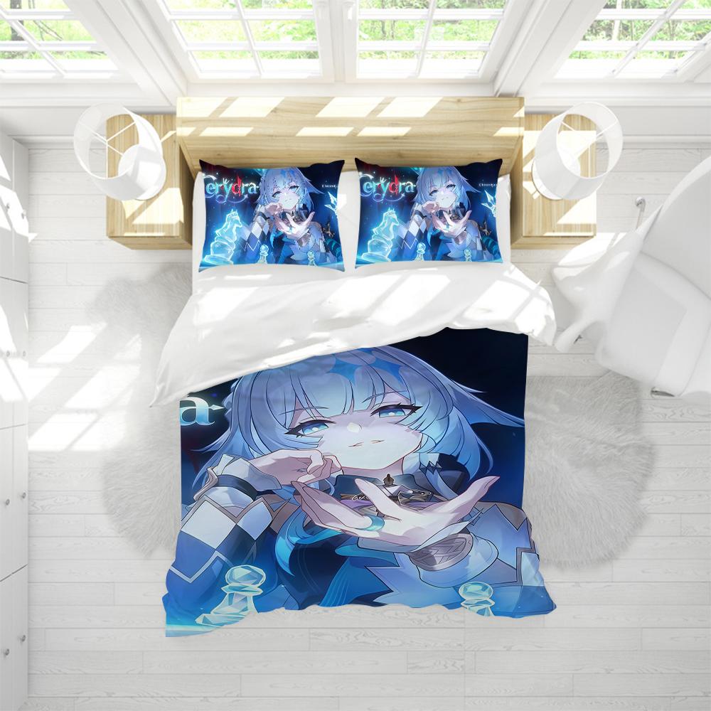 Game Cerydra Honkai Star Rail Duvet Cover Set Soft Wash Bed 3 Piece Summer Comfortable Student Dormitory Home Baby Bedding Best