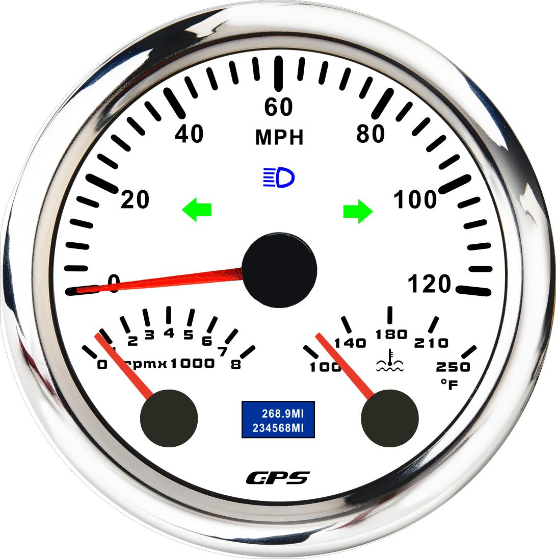 

7 цветов светодиодный автоматический универсальный измеритель 52 мм 3 в 1 скорость + об/мин + температура воды 8000 об/мин тахометр автомобильный 120 миль/ч цифровой спидометр датчик
