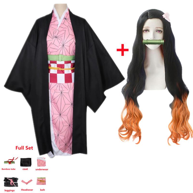 Anime Demon Slayer Kimetsu No Yaiba Kostium Cosplay Nezuko Kamado Kimono Mundur Ubrania na Halloween