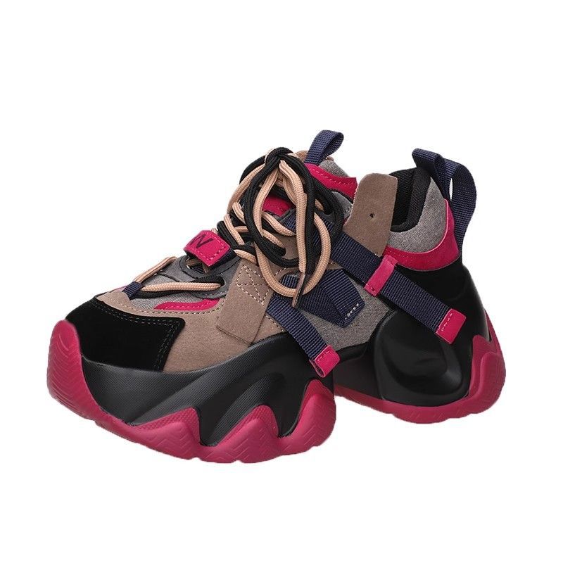 2025 new breathable dad shoes spring and autumn ins thick-soled heightening little white shoes women's versatile casual sports women's shoes