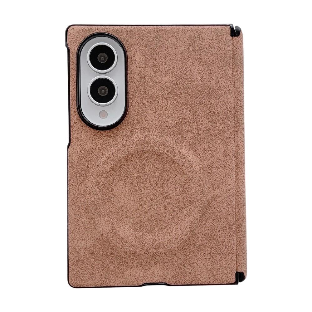 PU Sheepskin Leather Luxury Magnetic Case for Samsung Galaxy Z Fold 8 Ultra 8 7 6 5 Wireless Charging Hinge Protective Cover