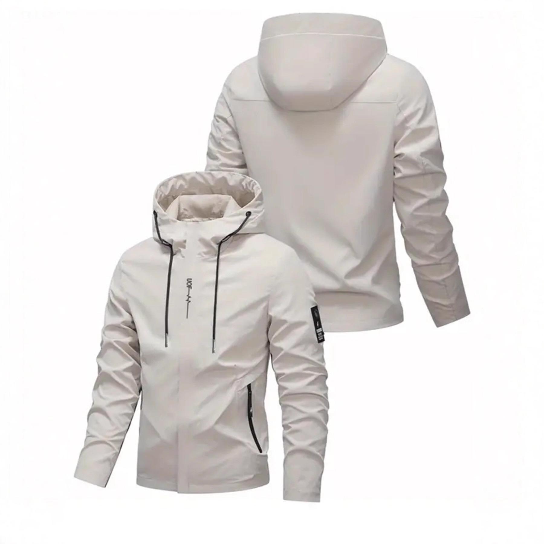 

Korean Style Casual Plus Size Lightweight Men s Windbreaker Jacket for Outdoor Travel L білий