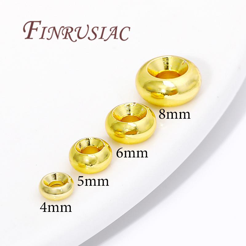 4mm 5mm 6mm 8mm Spacer Bead For Bracelets 18K Gold Plated Separator For Beads, DIY Jewelry Making Accessories