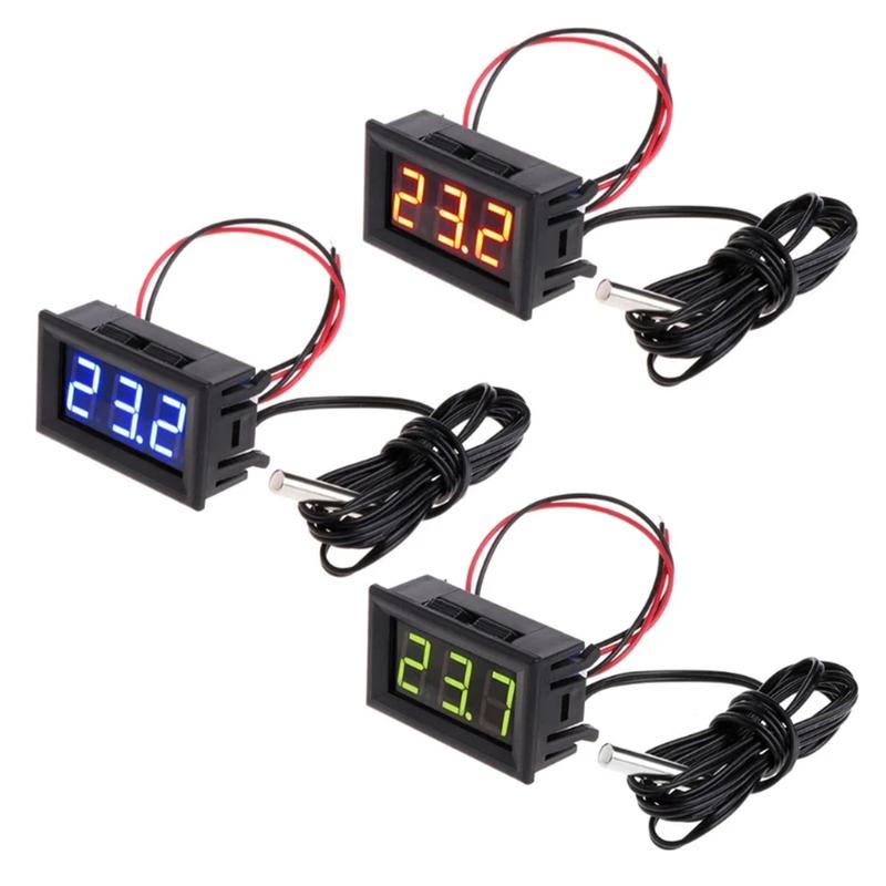 1-5pcs 0.56inch LED Digital Thermometer Tester Panel Gauge with Sensors Probe Thermometer Gauge Temperature Instrument