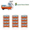Men’s 5-Blade Razor Refill Heads with Precision Trimmer and Lubricating Strip