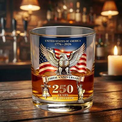 Ameryka 250. Rocznica Szklanka We The People Szklanka do Whiskey Likieru Bourbonu Szklanka Koktajlowa Patriotyczny Prezent na Dzień Ojca lub Weteranów