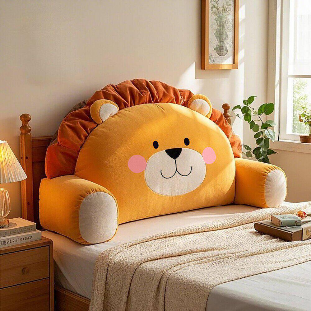 Cartoon Bedside Soft Upholstered Backrest Cushion for Children's Tatami or Girls' Bedroom, 2026 Anti-Collision Pillow.
