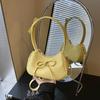 Fashion casual bow shoulder bag new high value sense crossbody armpit dumpling bag