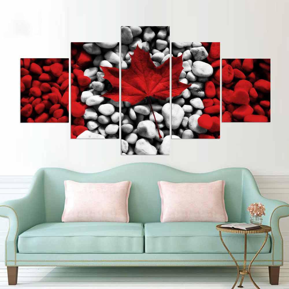 

Без рамы, 5 панелей, флаг Канады, красный клен, модульный холст Cuadros, HD печатные постеры, настенные художественные фотографии, HD картины, домашний декор для комнаты 20x35cm*2 20x45cm*2 20x55cm*1