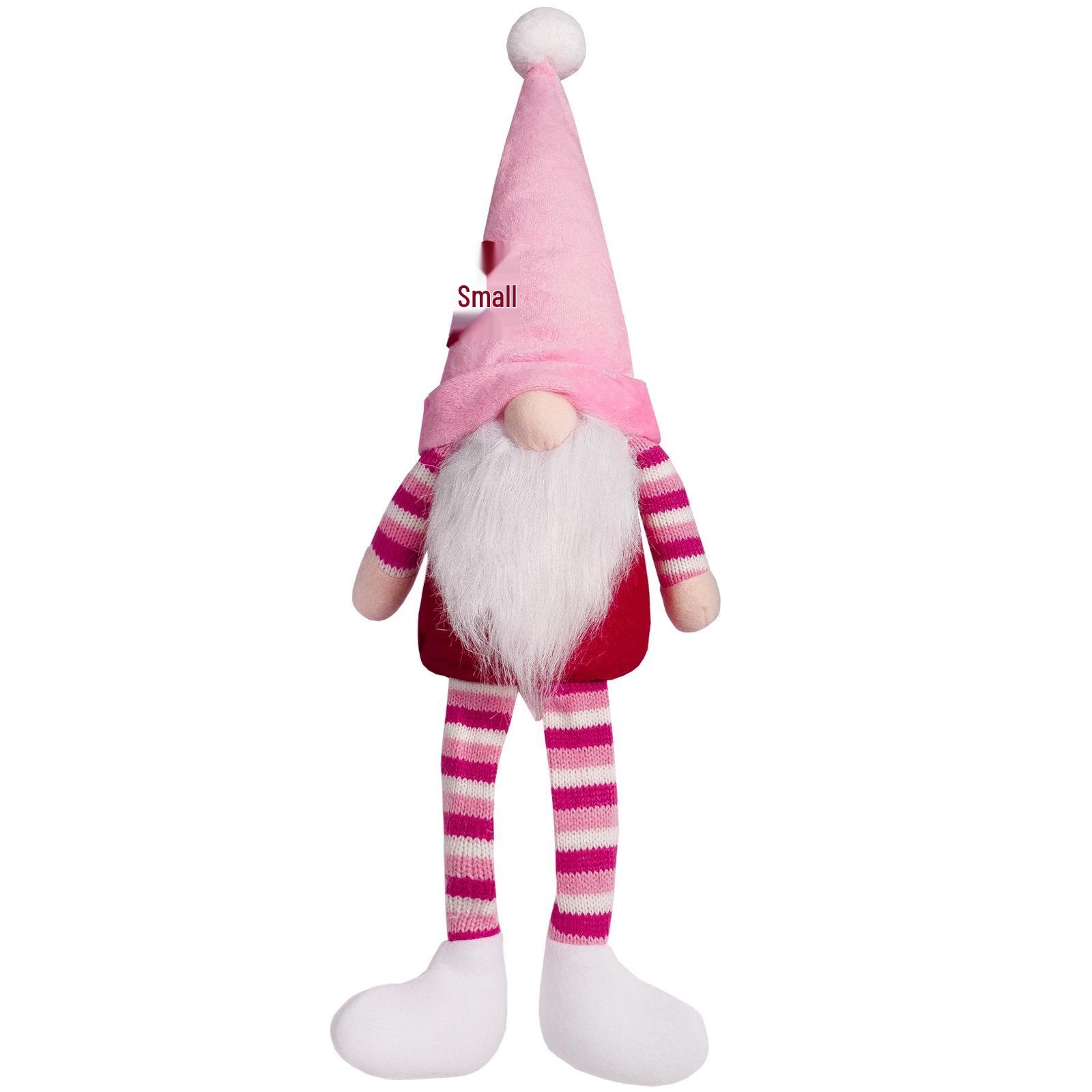 Valentine s Day Heart-shaped Faceless Doll Ornament - Long-legged Rudolph Desktop Decoration