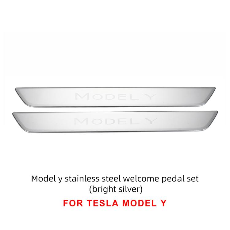 LUCKEASY Modyfikacja Dla Tesla Model 3 Y Samochodowy Nakładka Ochronna Progu Drzwi Dekoracja Progowa Stal Nierdzewna Ochrona Bagażnika