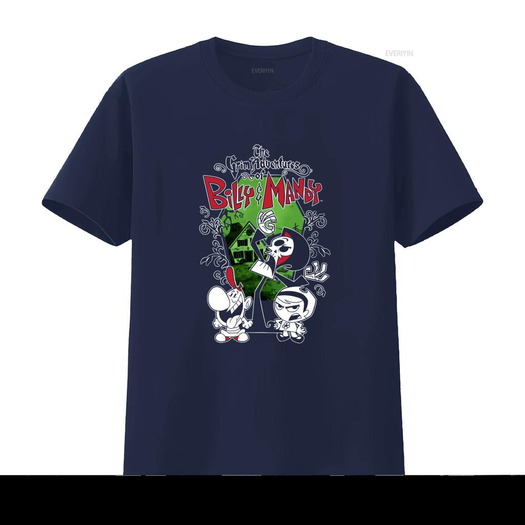 The Grim Adventures Of Billy And Mandy Cartoon Print T shirt for VN1180 vintage Washed graphic Casual Slightly Unisex