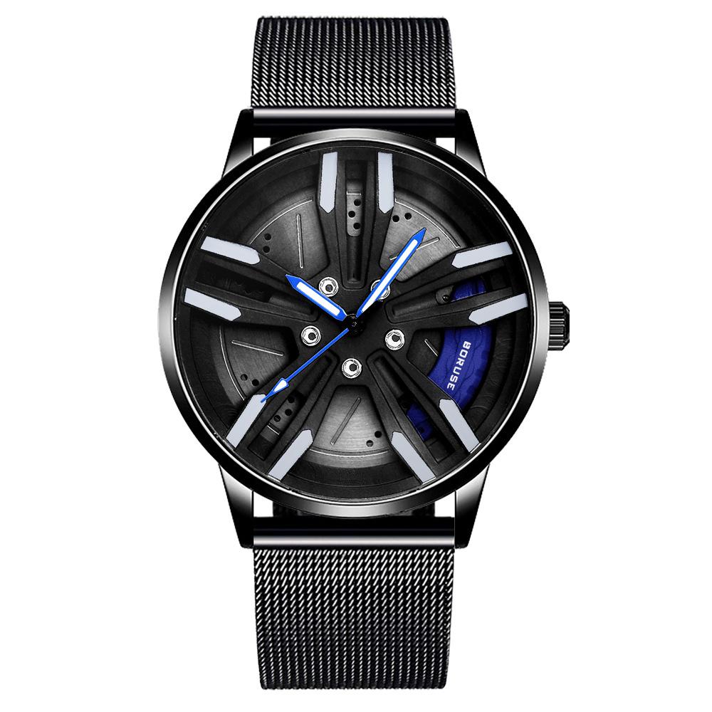 Boruse Caliper Wheel Watch Men'S Net With Waterproof Luminous Quartz Watch
