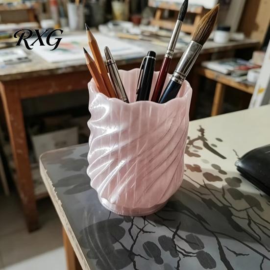 Space Saving Desk Organizer Spiral Pen Holder, 3D Printed Twisted Makeup Brush Cup, Sturdy Pencil Holder for School Decorative Storage Container