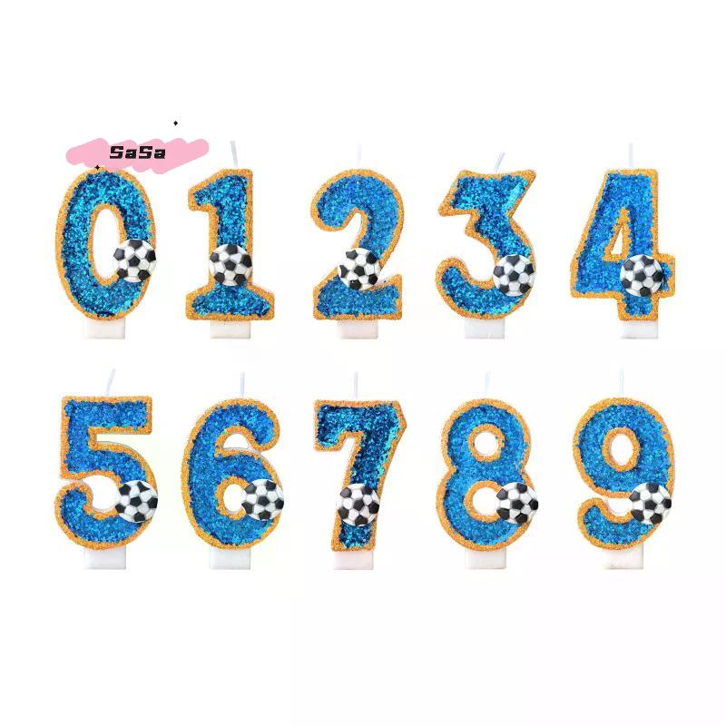 S-1Pc Vitality Football 0-9 Free Matching Combination Digital Candles Birthday Candles For High-end Baking Cake Decoration