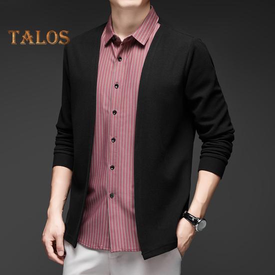 Pánská košile Falešný Dvoudílný cardigan Zapínací límec Jednořadý pruhovaný Dlouhé rukávy Barevně ladící Pletený Formální Business Styl Top