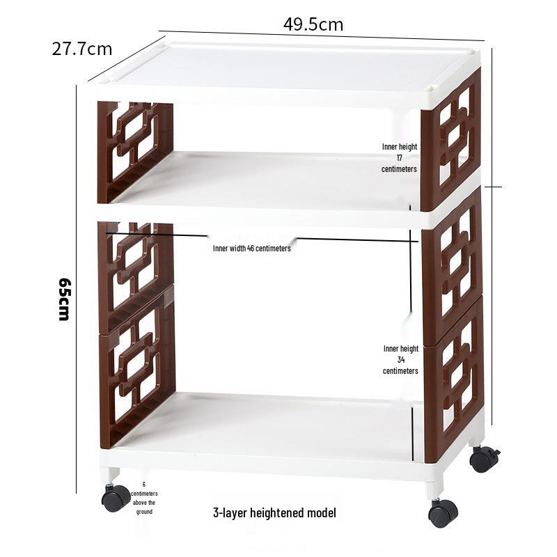Multi-Layer Movable Storage Rack for Kitchen and Shoes
