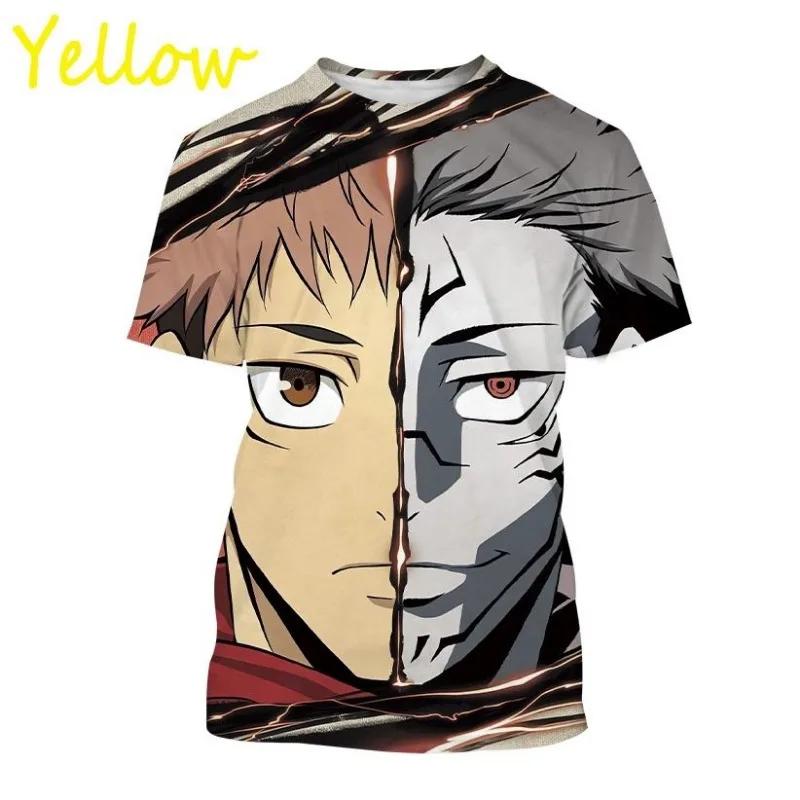 Jujutsu Kaisen Koszulka do druku 3D Moda Anime Okrągły dekolt Krótkie rękawy Codzienne Koszulki Unisex Odzież męska Koszulki Cosplay