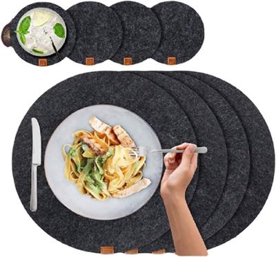 Placemats Dining Table, Kitchen Table Decoration Simple Style Solid Color Coaster Placemat Cutlery Bag Set Grey 1 Cutlery Bag Felt