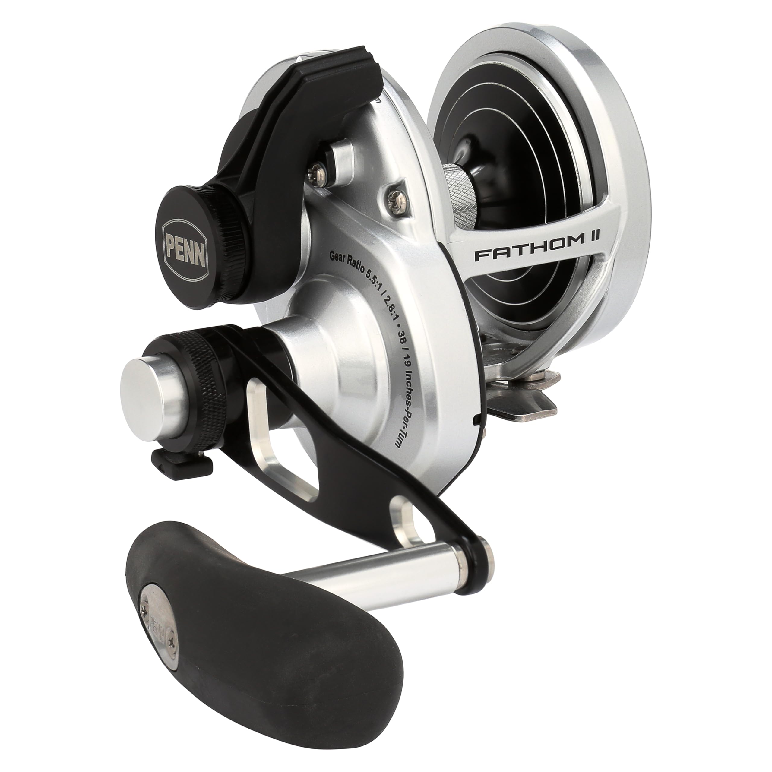 PENN Fathom II 2 Speed 25NLD2 narrow spool offshore серебряный