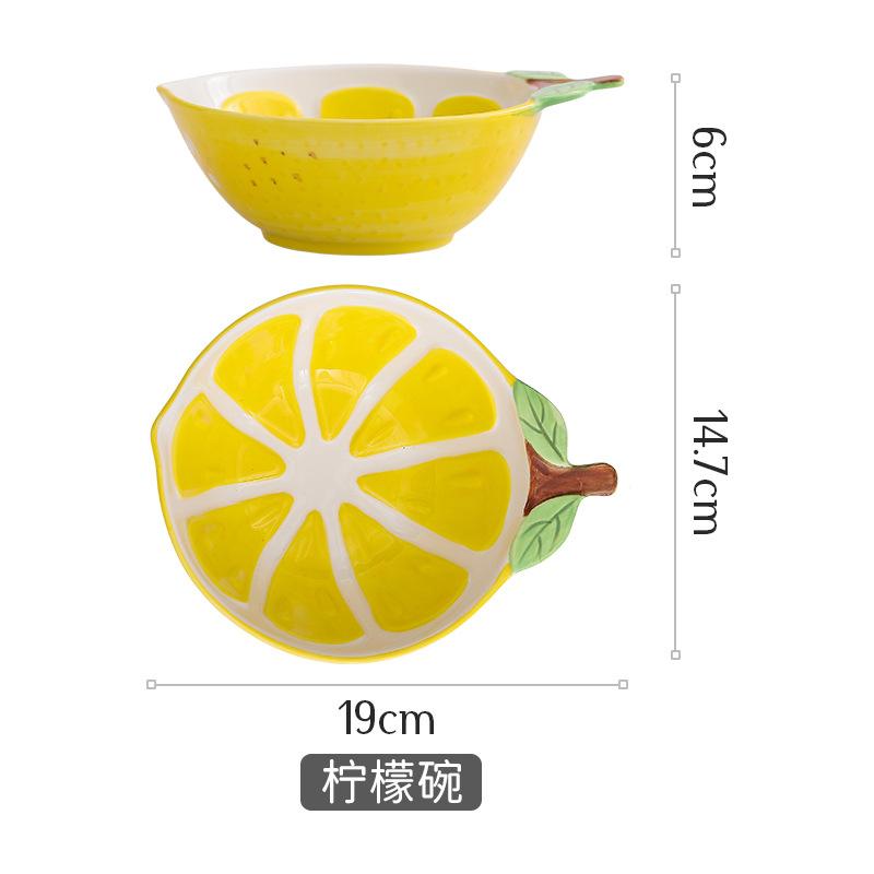 

1 шт. креативные расписанные вручную керамические миски в форме фруктов, ананас, клубника, лимон, столовые приборы, кухонная посуда, контейнеры для еды