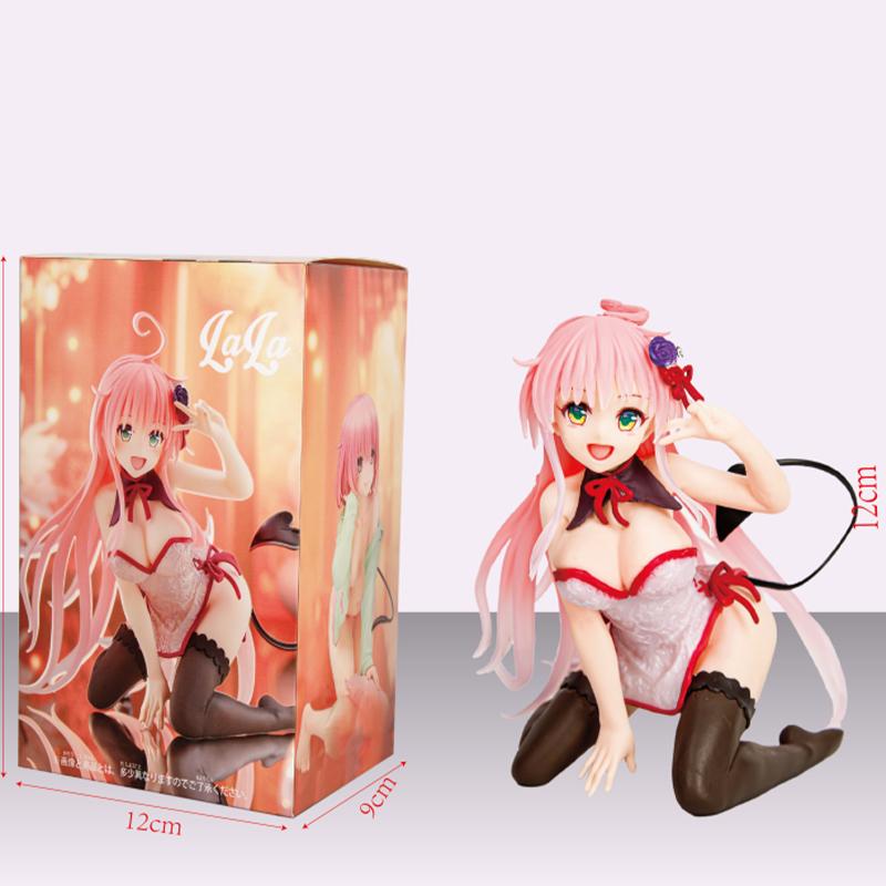 12CM Lala Satalin Deviluke Figure To LOVEru Darkness Anime kneeling Position Model Toy Cheongsam Gift Collection Ornaments PVC with box