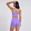 Shorts de Yoga Taille Haute Contrôle du Ventre pour Femmes - Push-up Pêche, Tissu Brossé, Longueur Trois-Quarts pour la Course à Pied et le Fitness