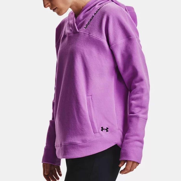 Under Armour Recover Casual Fleece Hooded Training Sweatshirt Women sweatshirt Purple 1356346-568