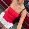 Dámské crop topy y2k oblečení Jednobarevné Odhalená ramena Bez ramínek Bez rukávů Bandeau 2000s Fairycore Oblečení Streetwear