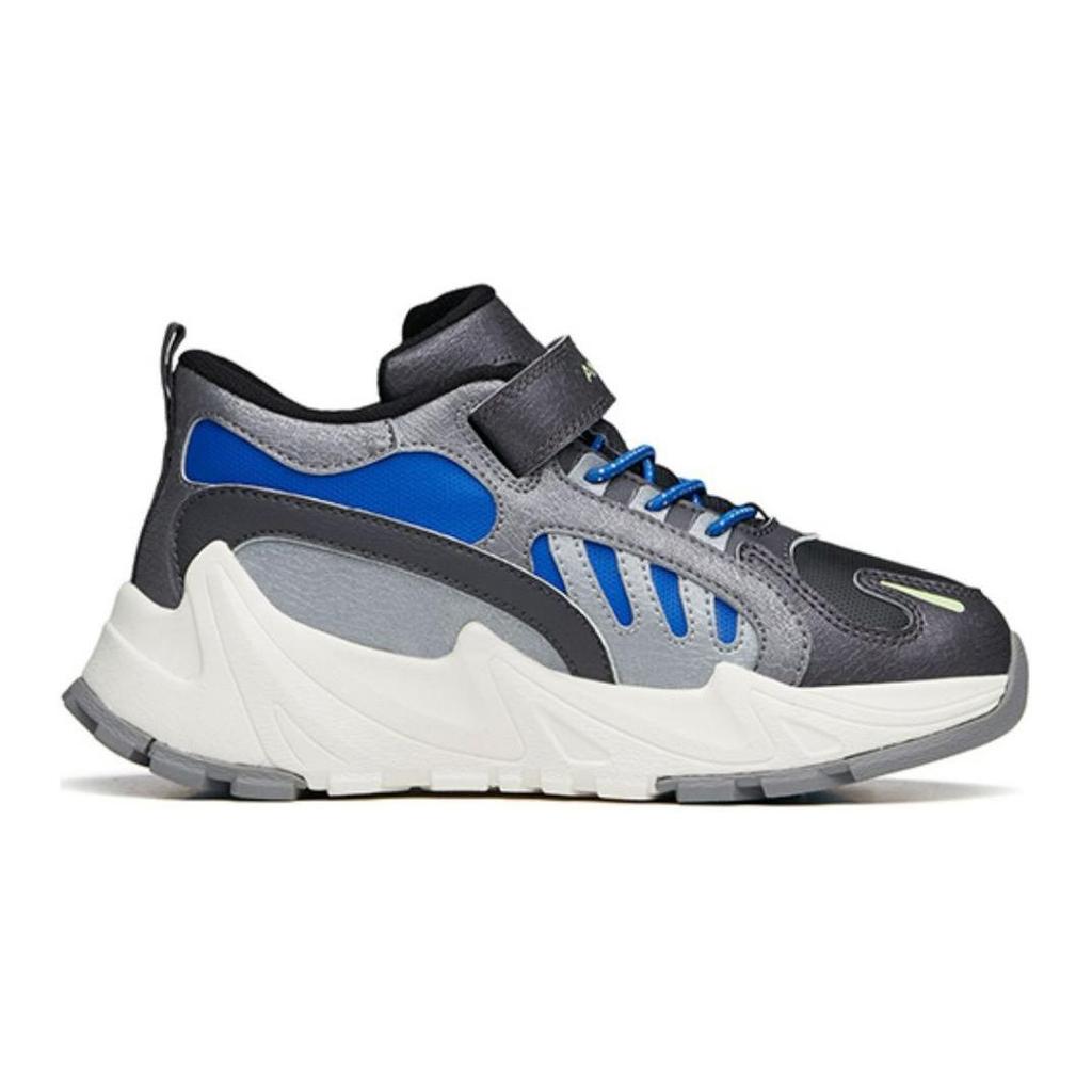 Anta Kids Casual Fleece Lined Non-Slip Wear-Resistant Warm Low-Top Running Shoes Kids Sneakers Black Blue Gray A312146807-2