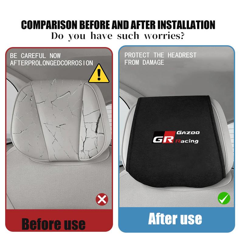 Car Seat Headrest Cover Anti-Fouling Neck Pillow Protector Accessories For Toyota Crown GR Corolla YARIS Auris C-HR Hilux Vios