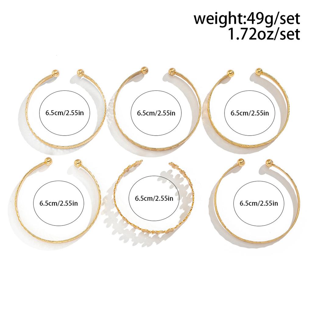 Fashion Metallic Heart Flower Bracelet Simple Geometric Bracelet Set Personalised Trend Hottie Hundreds of Stacking Style Women's Jewellery