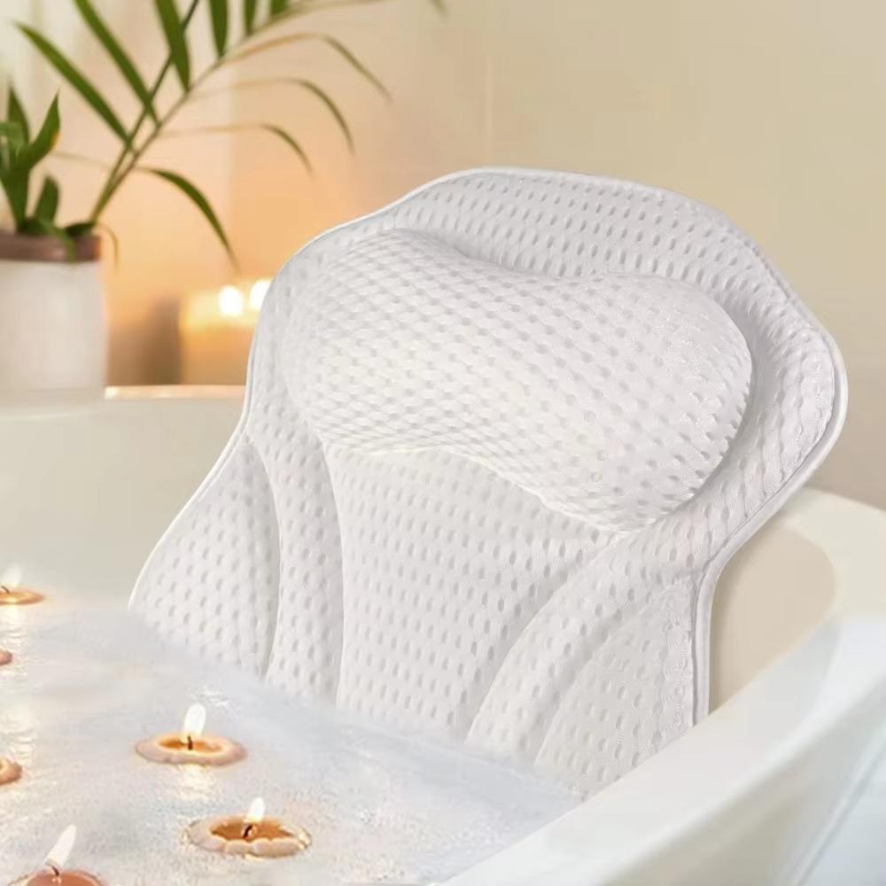 4D Bath Pillow White Butterfly Spa Non-Slip Multifunction Thickened Cushion Quick-drying Soft Breathable Bathroom Bath Pillow