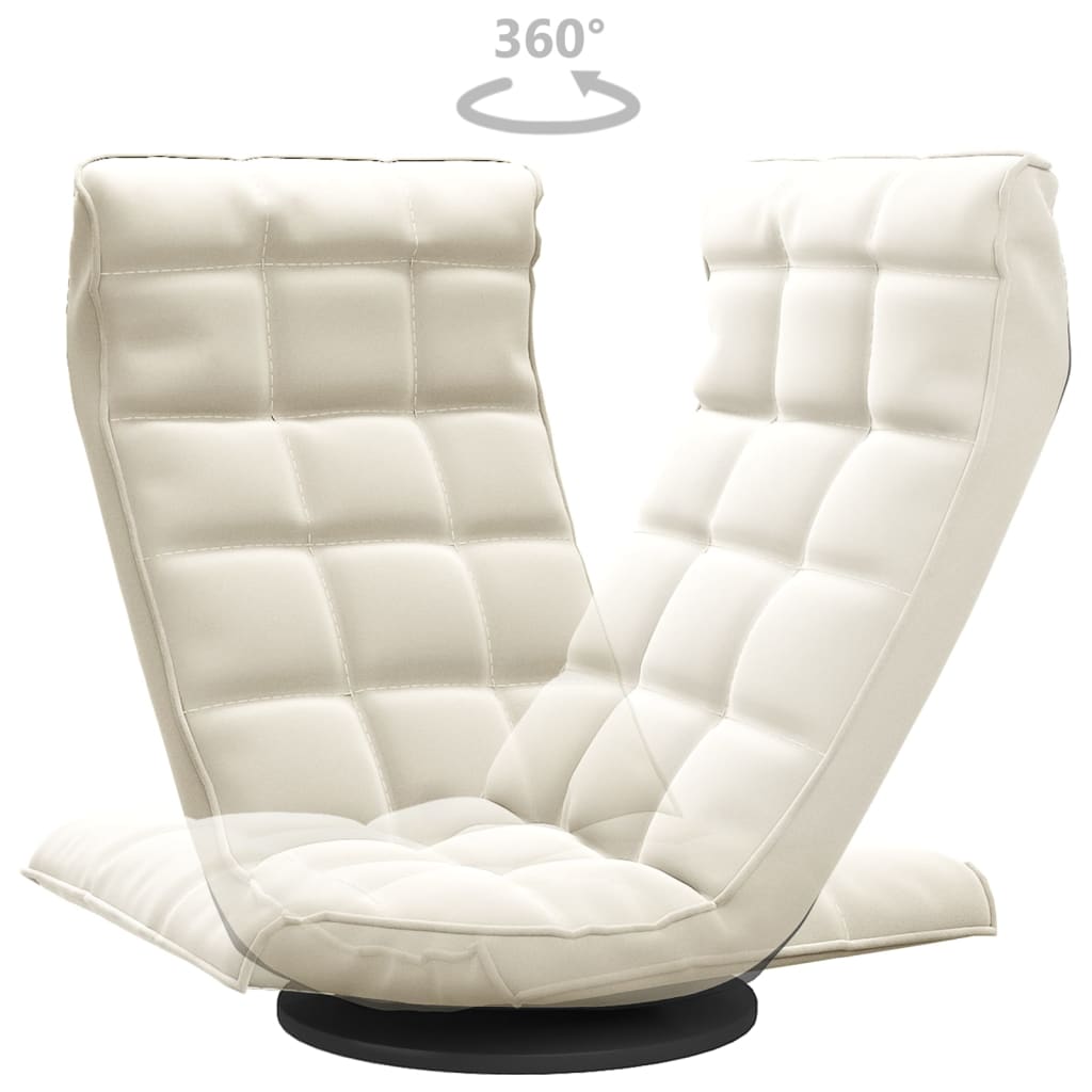 Floor Chair Swivel Cream Velvet