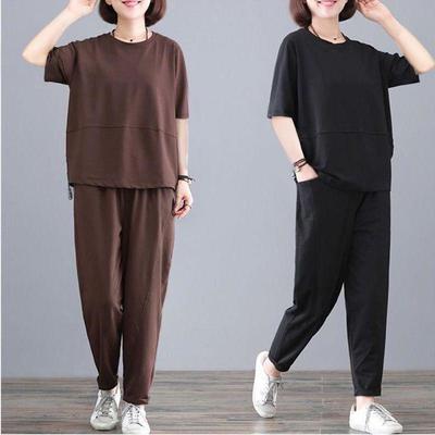 Sports Suit Women's Summer Loose Fashion Short-sleeved Casual Two-piece Set