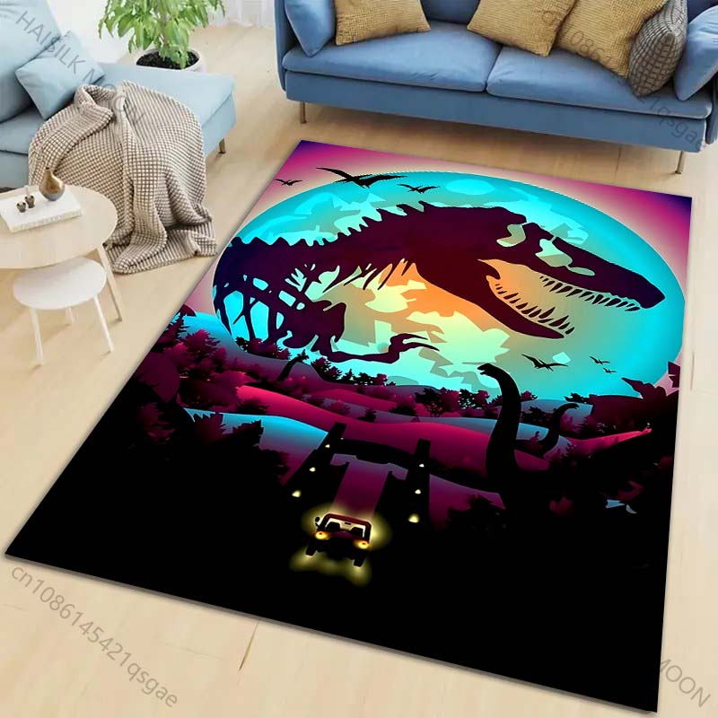 Dinosaur fossil night adventure Pattern Rug Carpets for Bedroom Living Room Sofa Mat Creative Door Mat Cloakroom Home Decor