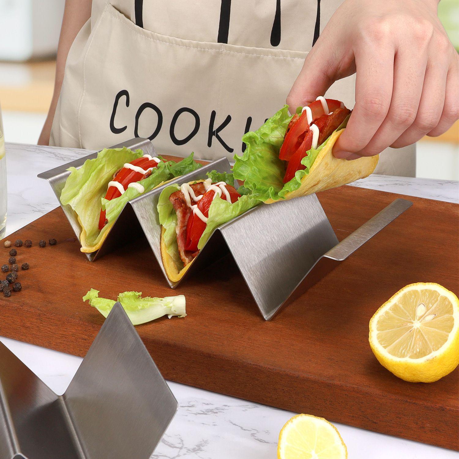 In-Stock W-Shaped Stainless Steel Taco Holder and Pancake Rack