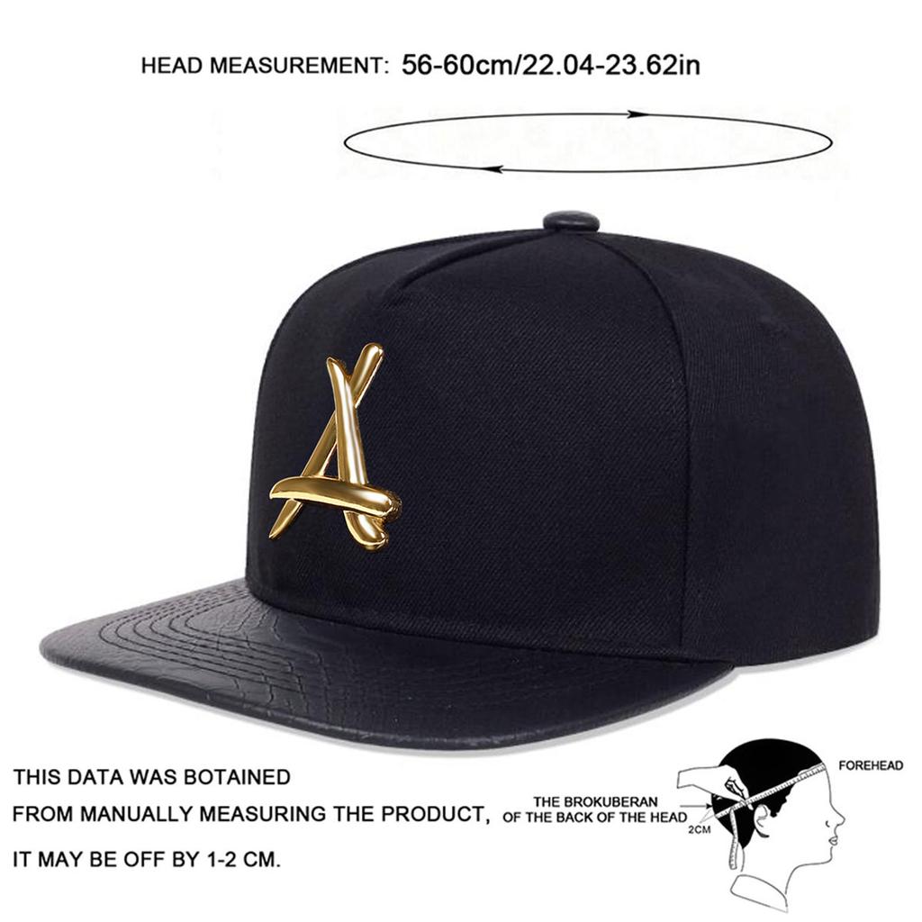 Metal Triangular Leather Brim Hip Hop Hat Men and Women Baseball Cap Fashionable Flat Top Caps Casual Hats
