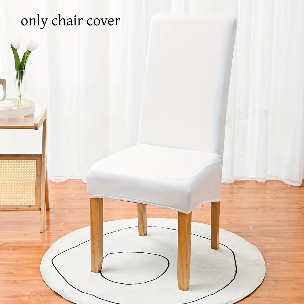 1PC Elastic PU Waterproof High Back Chair Covers New Solid Color Universal Thickened XL Chair Cover for Home Hotel Dining