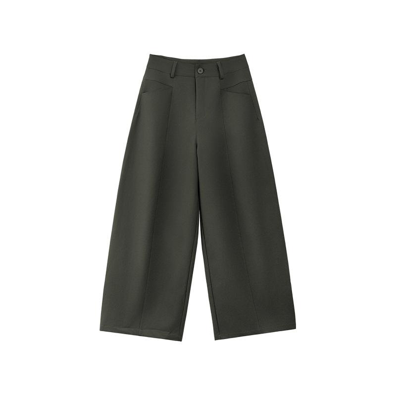 Women's High Waist Wide Leg Pants Solid Color Casual Loose Fit Trousers