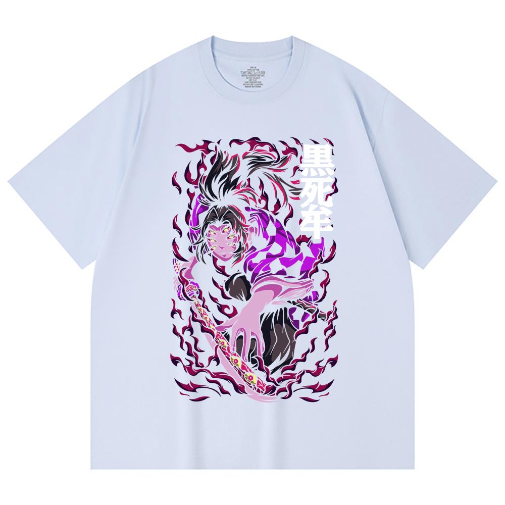 230 Gsm 100% Cotton Demon Slayer V83 Kokushibo Print Unisex Heavy Cotton T Shirt