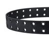 [maikun] Women's and Men's Belt, Large Size, Leather, Casual Belt, Double Pin, Punk Rock, Black, 120cm