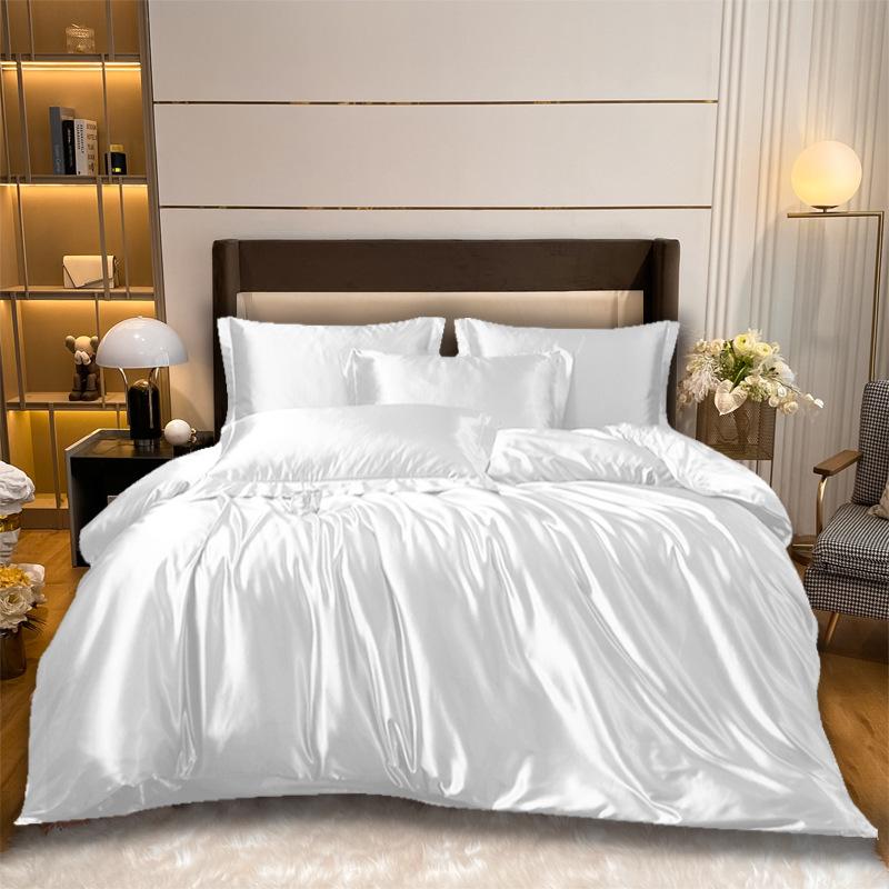 3/4 ks Summer Ice 100% hedvábný satén povlečení s povlakem na přikrývku Prostěradlo Povlaky na polštář Povlaky na povlečení