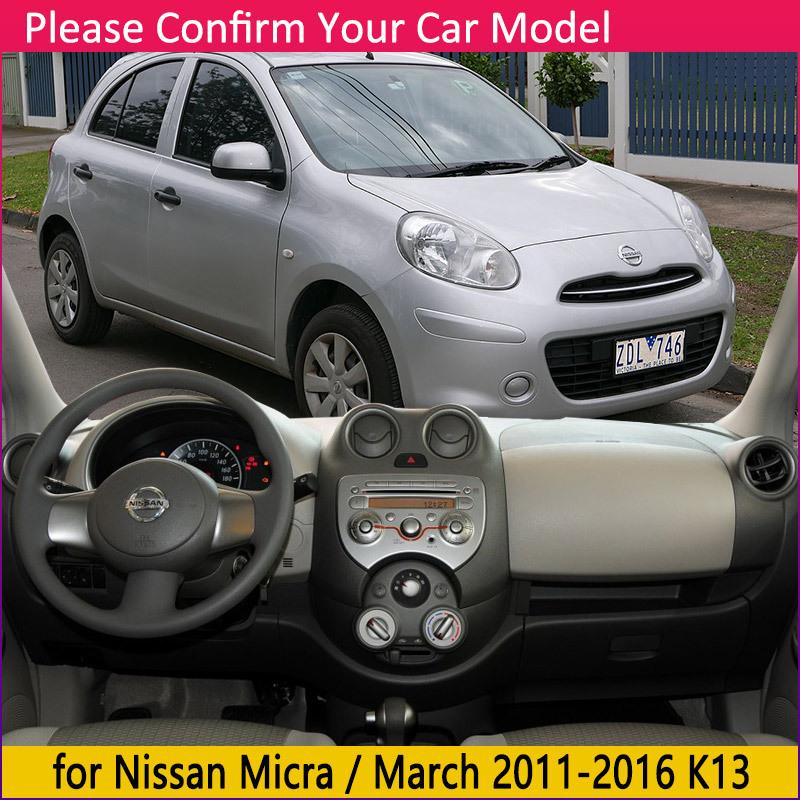for Nissan Micra March K13 2011 2012 2013 2014 2015 2016 Anti-Slip Mat Dashboard Cover Pad Sunshade Dashmat Car Accessories Rug