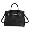 2024 Neue Damen Tasche Straußenmuster Echtes Leder Premium Platin Modisch Spleißtechnik Große Kapazität Pendler Handtasche