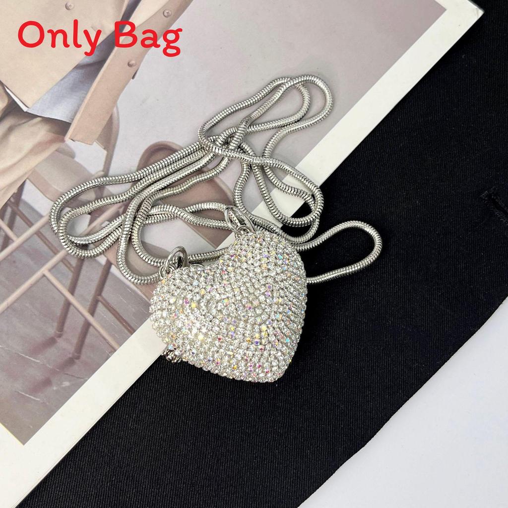 Mini Heart Shape Jewelry Box With Sparkling Rhinestones And Magnetic Closure For Daily Use