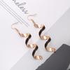 Ohrringe mit Spiral-Anhänger für Damen, im Herbst-Look, Schmuck aus Edelstahl, lang, eigenartig, trendig für Teenager, Alltag