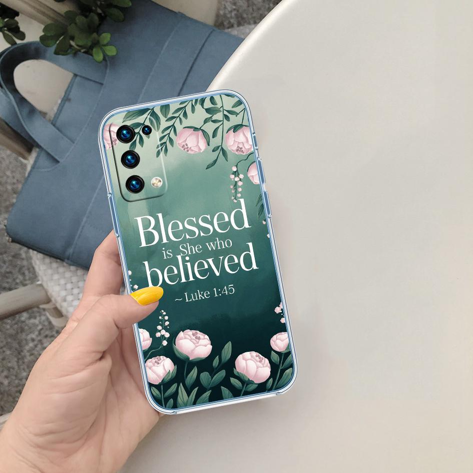 LO16 Bible verse Jesus Christ Soft Shell Transparent Phone Case for Samsung Galaxy A04 A04S A14 A23 A34 A54 M23 M33 M52 M53