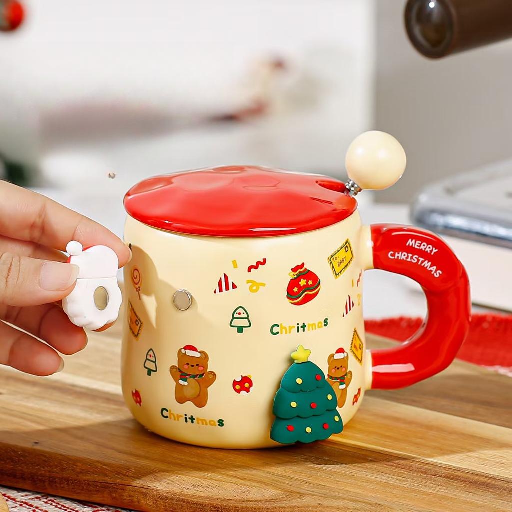 Creative Cute Christmas Cup Christmas Mug DIY Ceramic Cup Coffee Cup Breakfast Cup Souvenir Water Cup